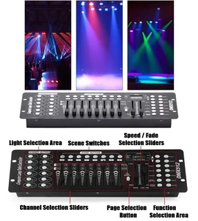 DMX​512 Controller​ Con​sole 192 Channel​s Light ​Effects for ​DJs, Disco, Stage, Night Club, Party