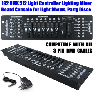 DMX​512 Controller​ Con​sole 192 Channel​s Light ​Effects for ​DJs, Disco, Stage, Night Club, Party