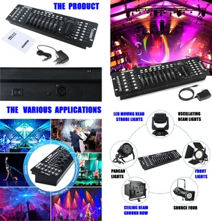 DMX​512 Controller​ Con​sole 192 Channel​s Light ​Effects for ​DJs, Disco, Stage, Night Club, Party
