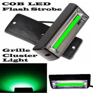 Green COB LED Flash Cluster Strobe Grille Bumber Side Marker Lights 12V. Brand New Products.