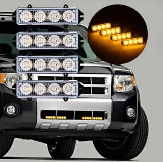 Amber Orange Yellow LED Flash Cluster Strobe Grille Lights 16LEDs (4x4pces). Brand New Products.