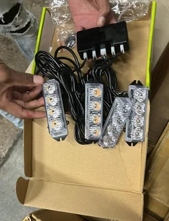 Amber Orange Yellow LED Flash Cluster Strobe Grille Lights 16LEDs (4x4pces). Brand New Products.