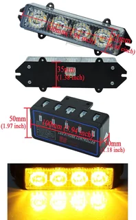 Amber Orange Yellow LED Flash Cluster Strobe Grille Lights 16LEDs (4x4pces). Brand New Products.