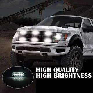 Cool White LED Flash Cluster Strobe Grille Bumper Lights 16LEDs (4x4pces). Brand New Products.