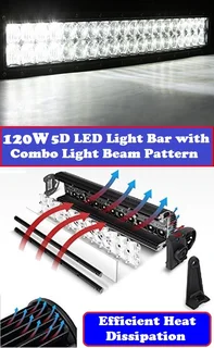 LED LIght Bar Double Row 120W 5D Optic Design Combo Beam DC10~32V in Cool White. Brand New Products.