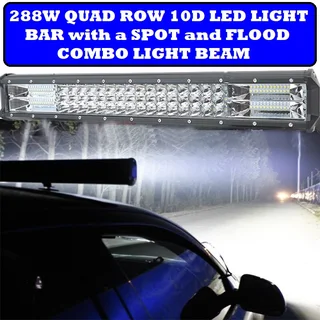 LED Light Bar 10D Quad Row Combo Beam Pattern DC10~32Volts in Cool White. Brand New Products.