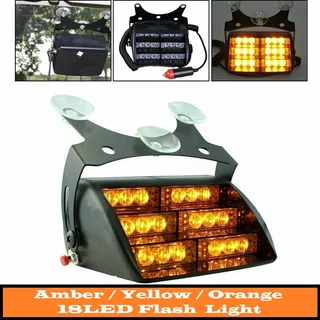 Yellow Amber Orange LED Strobe Vehicle Windscreen Flash Dashboard Light. Brand New Products.