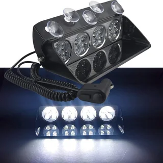 Cool White LED Strobe Flash Vehicle Windscreen Warning Dashboard Light with 16 Modes. Brand NEW