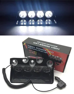 Cool White LED Strobe Flash Vehicle Windscreen Warning Dashboard Light with 16 Modes. Brand NEW