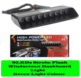 Very Long Green LED Strobe Flash Vehicle Windscreen Dashboard Warning Light. Brand NEW Products.
