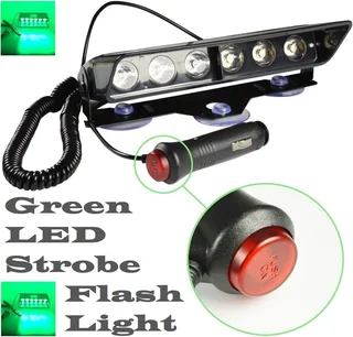 Green Ultra Bright LED Strobe Flash Vehicle Windscreen Dashboard Warning Light. Brand NEW Products.