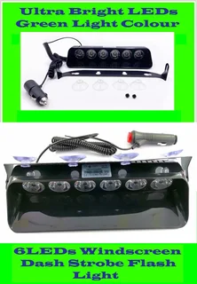 Green Ultra Bright LED Strobe Flash Vehicle Windscreen Dashboard Warning Light. Brand NEW Products.