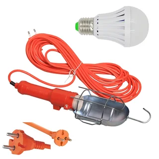 Heavy Duty Portable Electric Hand Held Lamp with Extension Cable plus LED Bulb. Brand New Products.