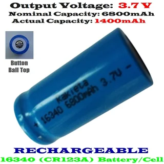 Set Of 2 Rechargeable 16340 CR123A 3.7V Lithium-ion Batteries/Cells. Brand New. Collections Allowed.