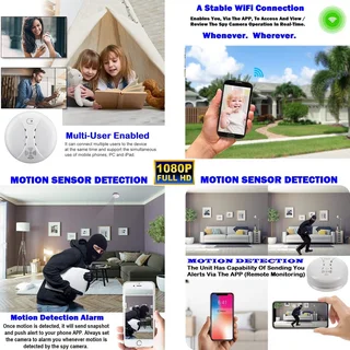 Latest Wireless Smoke Detector HD Spy Camera with WiFi, Motion Detector And More. Brand New Products