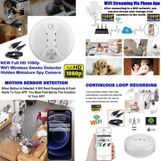 Latest Wireless Smoke Detector HD Spy Camera with WiFi, Motion Detector And More. Brand New Products