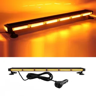 Double Side COB LED Strobe Flash Light Bar 12V. Amber Orange Yellow Magnetic Base. Brand New Product