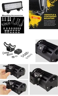 180W New Generation CREE LED Quad Panel Optical Lens Light Bar, Work Light Bar DC10~30V. Brand NEW.