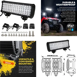 180W New Generation CREE LED Quad Panel Optical Lens Light Bar, Work Light Bar DC10~30V. Brand NEW.