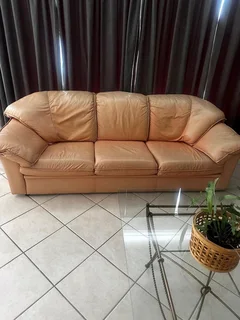 3 piece genuine leather lounge suit