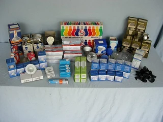 Household 12 volt down lights and transformers.