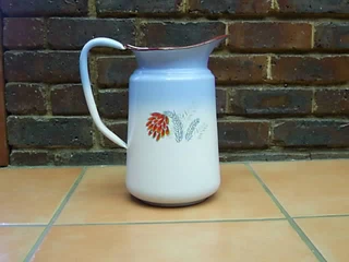 Antique French Enamel Water Pitcher
