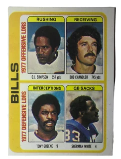 1978 Topps #503 O.J. Simpson, Sherman White, Bob Chandler Football Card
