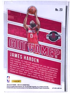 2019-20 Panini Mosaic Got Game? Insert GREEN #23 James Harden