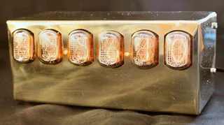 Nixie Clock in Brass (IN126B)
