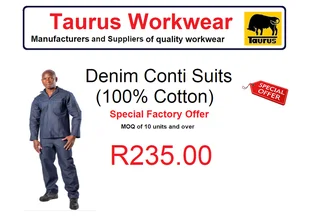 Conti Suit Overalls in Assorted Colours