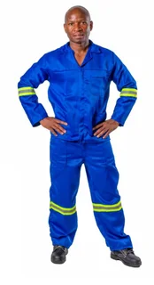 Royal Blue conti suit overalls with Reflective Tape