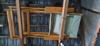 Sun Lounger wooden reclining oak wood - foldable reclining