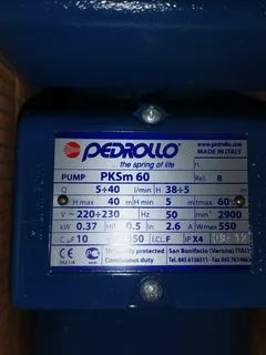 Pedrollo Pump 0.37kw New