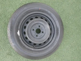 14 steelie rim and tyre 4x100pcd