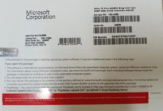 Windows 11 Pro Sealed Licence Key with DVD disc