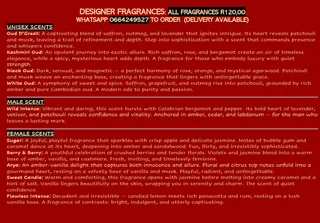 Fragrances - Long lasting Perfumes, 80ml bottles for R120 - WE DELIVER