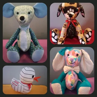 Memory Bear, Bunny, Mouse, Dog and Duck