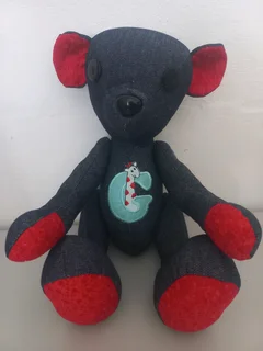 Soft Denim Bears with moving limbs