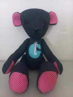 Soft Denim Bears with moving limbs