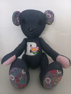 Soft Denim Bears with moving limbs