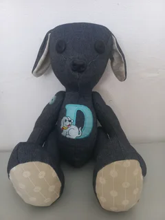 Soft Denim Bears with moving limbs