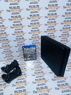 As New In The Box Sony PS4 Slim Edition 1 Game | 2 Controller Bundle With Accessories And Warranty