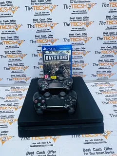 As New In The Box Sony PS4 Slim Edition 1 Game | 2 Controller Bundle With Accessories And Warranty