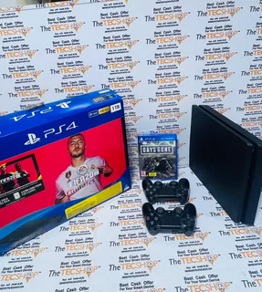 As New In The Box Sony PS4 Slim Edition 1 Game | 2 Controller Bundle With Accessories And Warranty