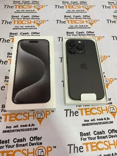 128GB APPLE IPHONE 15 PRO 5G BLACK EXCELLENT CONDITION IN THE BOX WITH ALL ACCESSORIES AND WARRANTY