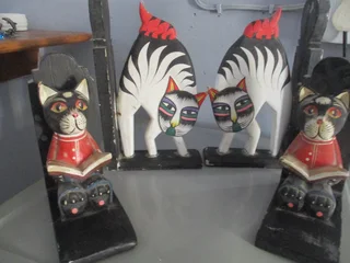 wooden cat ornaments