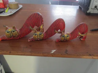 wooden cat ornaments