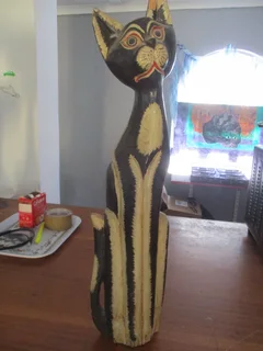 wooden cat ornaments