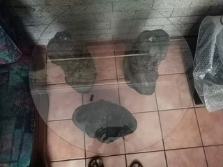 Glass indoor or outdoor use fancy table.