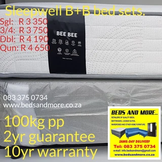 Beds, all sizes. Same-day availability. 083 375 0734.